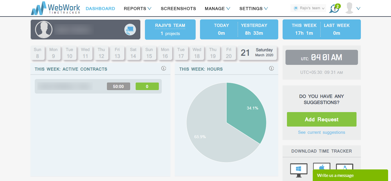 WebWork Tracker remote working tool